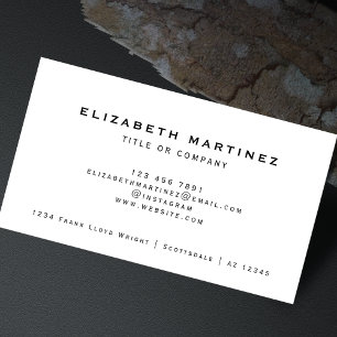 Carte De Visite Design générique blanc clair professionnel simple