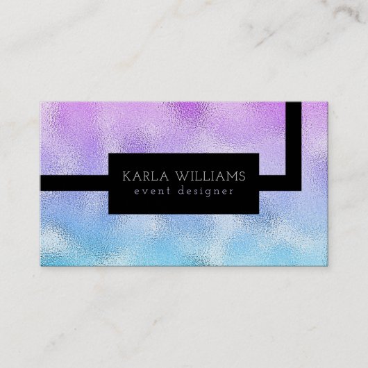 Carte De Visite Design géométrique de texture bleu et violet chato (Devant)