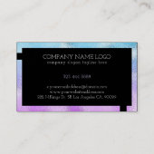 Carte De Visite Design géométrique de texture bleu et violet chato (Dos)