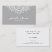 Carte De Visite Design géométrique élégant, blanc et gris clair (Devant / Derrière)