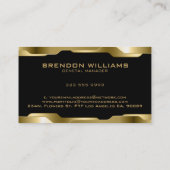 Carte De Visite Design géométrique en or noir et métallique (Dos)