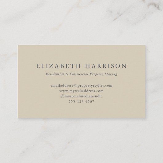 Carte De Visite Design géométrique moderne Sage Vert Lin Bleu (Dos)