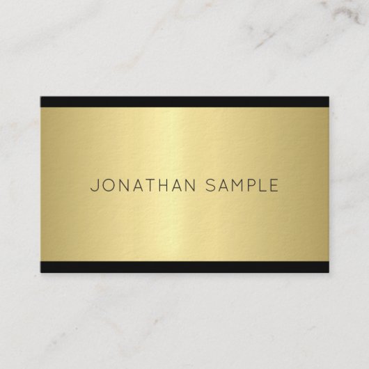Carte De Visite Design Glam moderne Gold Luxe Plaine tendance (Devant)