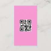 Carte De Visite Design glam rose néon cheveux script logo qr code (Dos)