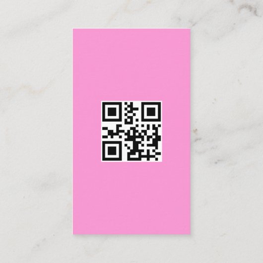 Carte De Visite Design glam rose néon cheveux script logo qr code (Dos)