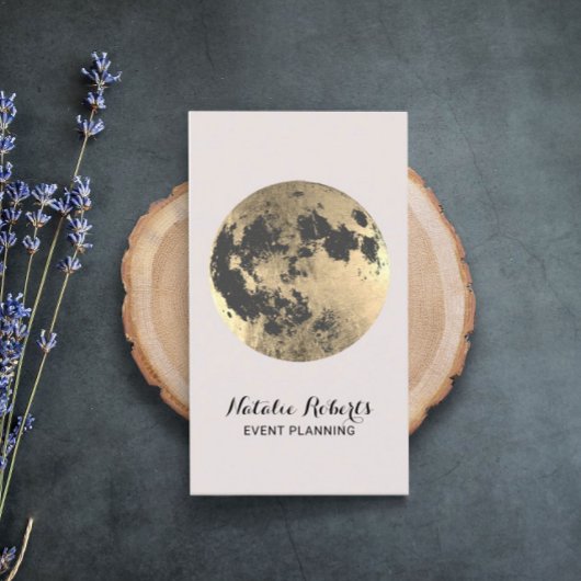 Carte De Visite Design Gold Moon Moderne Planification d'événement