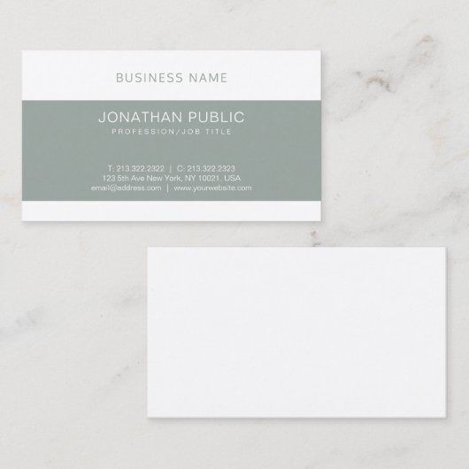 Carte De Visite Design graphique élégant élégant tendance luxe (Devant / Derrière)