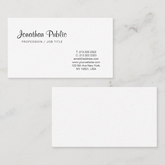 Carte De Visite Design graphique élégant moderne Design minimalist (Devant / Derrière)