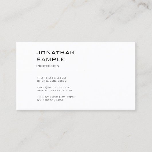 Carte De Visite Design graphique moderne tendance Design élégant é (Devant)