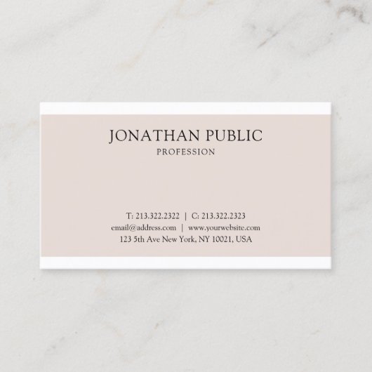 Carte De Visite Design graphique professionnel propre Élégant (Devant)