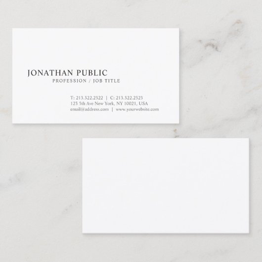 Carte De Visite Design graphique simple et élégant Plain tendance (Devant / Derrière)