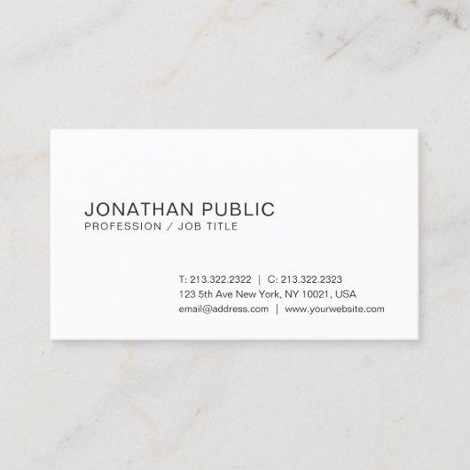 Carte De Visite Design graphique simple et sophistiqué Plaine tend (Devant)