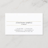 Carte De Visite Design graphique simple et tendance Or Blanc Plat (Devant)