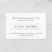 Carte De Visite Design Gras et Effacé de l'émetteur de tapis (Dos)