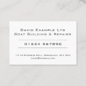 Carte De Visite Design gras et transparent - Construction et répar (Dos)