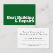 Carte De Visite Design gras et transparent - Construction et répar (Devant / Derrière)