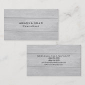 Carte De Visite Design Gris Bois Classique Professionnel Créatif (Devant / Derrière)