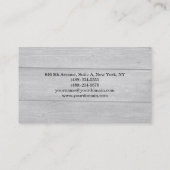 Carte De Visite Design Gris Bois Classique Professionnel Créatif (Dos)