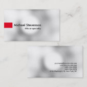 Carte De Visite Design gris clair rouge moderne Consultant unique (Devant / Derrière)
