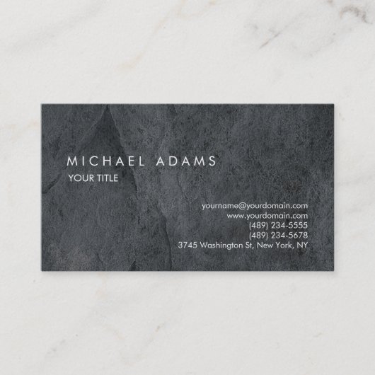 Carte De Visite Design Gris clair texture professionnelle moderne (Devant)