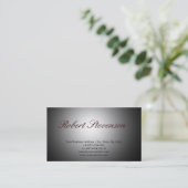 Carte de visite design gris script chic (Debout devant)