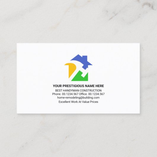 Carte De Visite Design Handyman Signalisation Master Builder (Dos)