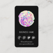 Carte De Visite Design holographique - Social Media QR Code (Devant)