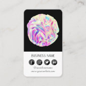Carte De Visite Design holographique - Social Media QR Code Entrep (Devant)