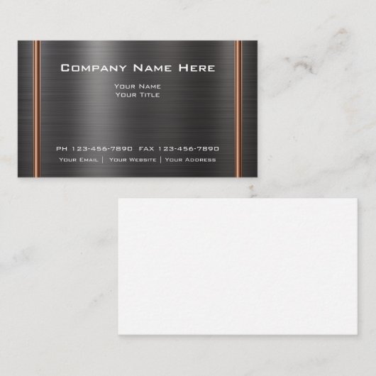 Carte De Visite Design industriel moderne (Devant / Derrière)