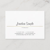 Carte De Visite Design intelligent créatif Gold Plain Luxe tendanc (Devant)