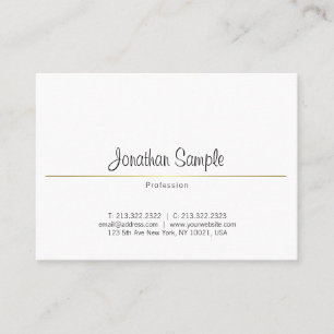 Carte De Visite Design intelligent créatif Gold Plain Luxe tendanc