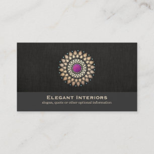 Carte De Visite Design intérieur élégant en or et en mauve
