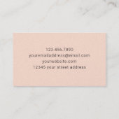 Carte De Visite Design intérieur élégant rose jaune or (Dos)