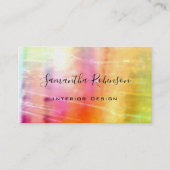 Carte De Visite Design intérieur élégant rose jaune or (Devant)