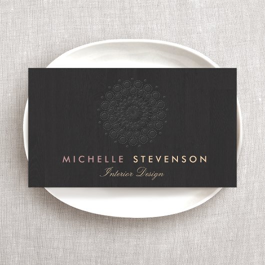 Carte De Visite Design Intérieur Élégant Style Motif Embossé