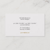 Carte De Visite Design Intérieur Élégant Style Motif Embossé (Dos)
