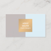 Carte De Visite Design intérieur moderne en cuivre bleu clair (Devant)
