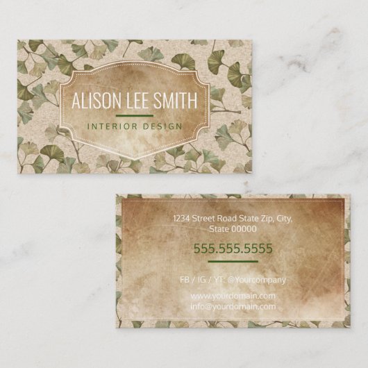 Carte De Visite Design interne (Devant / Derrière)