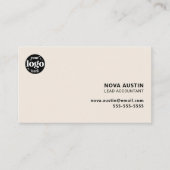 Carte De Visite Design Ivoire Simple Professionnel Avec Logo (Devant)