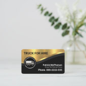 Carte De Visite Design Luxueux Gold Curve Wave Driving (Debout devant)