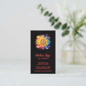Carte De Visite design mandala aux couleurs vives (Debout devant)
