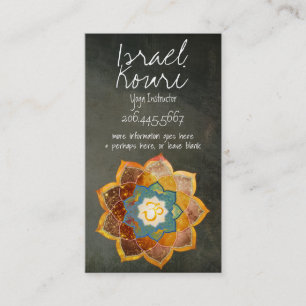 Carte De Visite Design Mandala de fleurs d'or