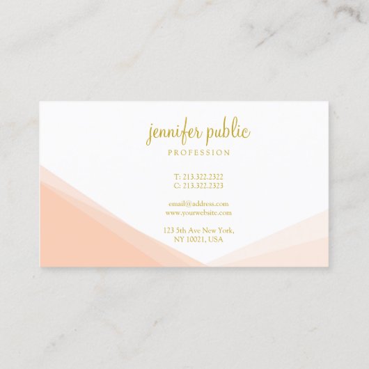 Carte De Visite Design manuscrit Or Nom Script Moderne (Dos)