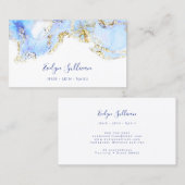 carte de visite design marbré bleu (Devant / Derrière)