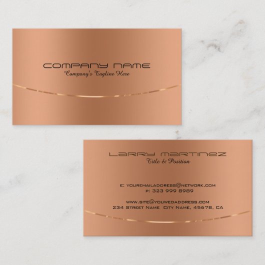 Carte De Visite Design métal moderne Rold-Gold en acier inoxydable (Devant / Derrière)