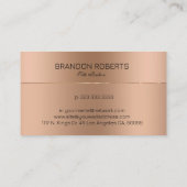 Carte De Visite Design métallique Rose-or simple (Dos)