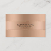 Carte De Visite Design métallique Rose-or simple (Devant)