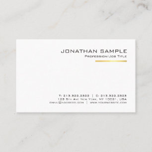 Carte De Visite Design minimaliste à rayures dorées moderne Plaine