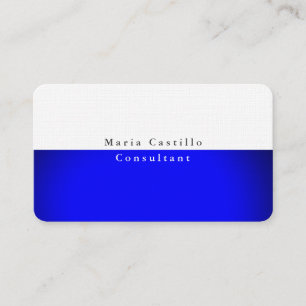 Carte De Visite Design minimaliste bleu blanc élégant