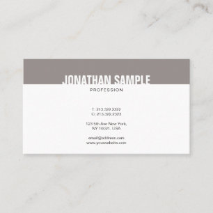 Carte De Visite Design minimaliste chic Brown blanc plaine tendanc